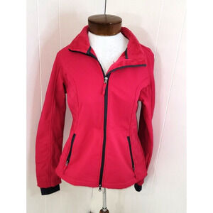 Free Country Womens Small Dk Pink Full Zip Fleece Lined Thumbholes Light Jacket